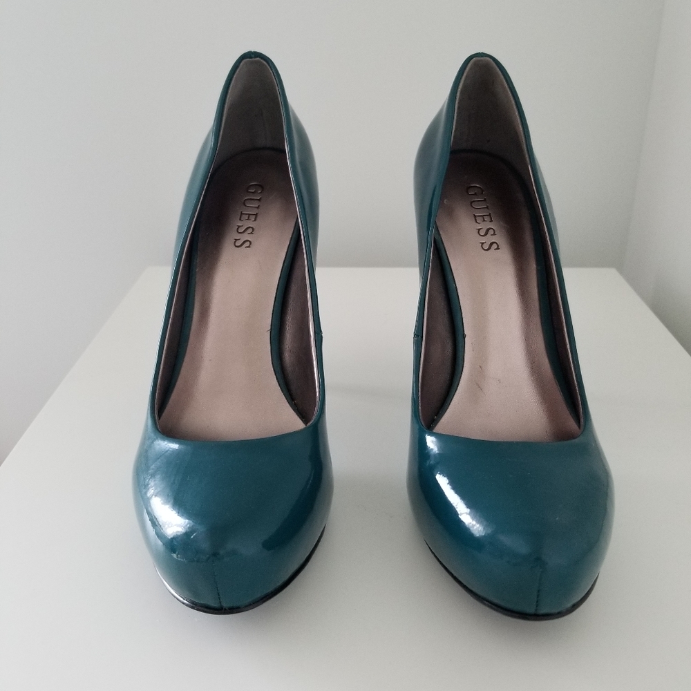 Teal Guess Platform Heels - Picture 2 of 6